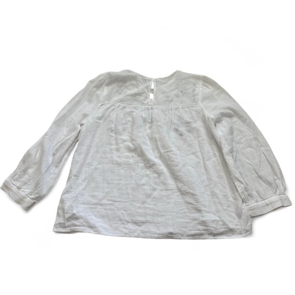 Lucky Brand Embroidered Yoke Cotton Peasant Top - Picture 6 of 11